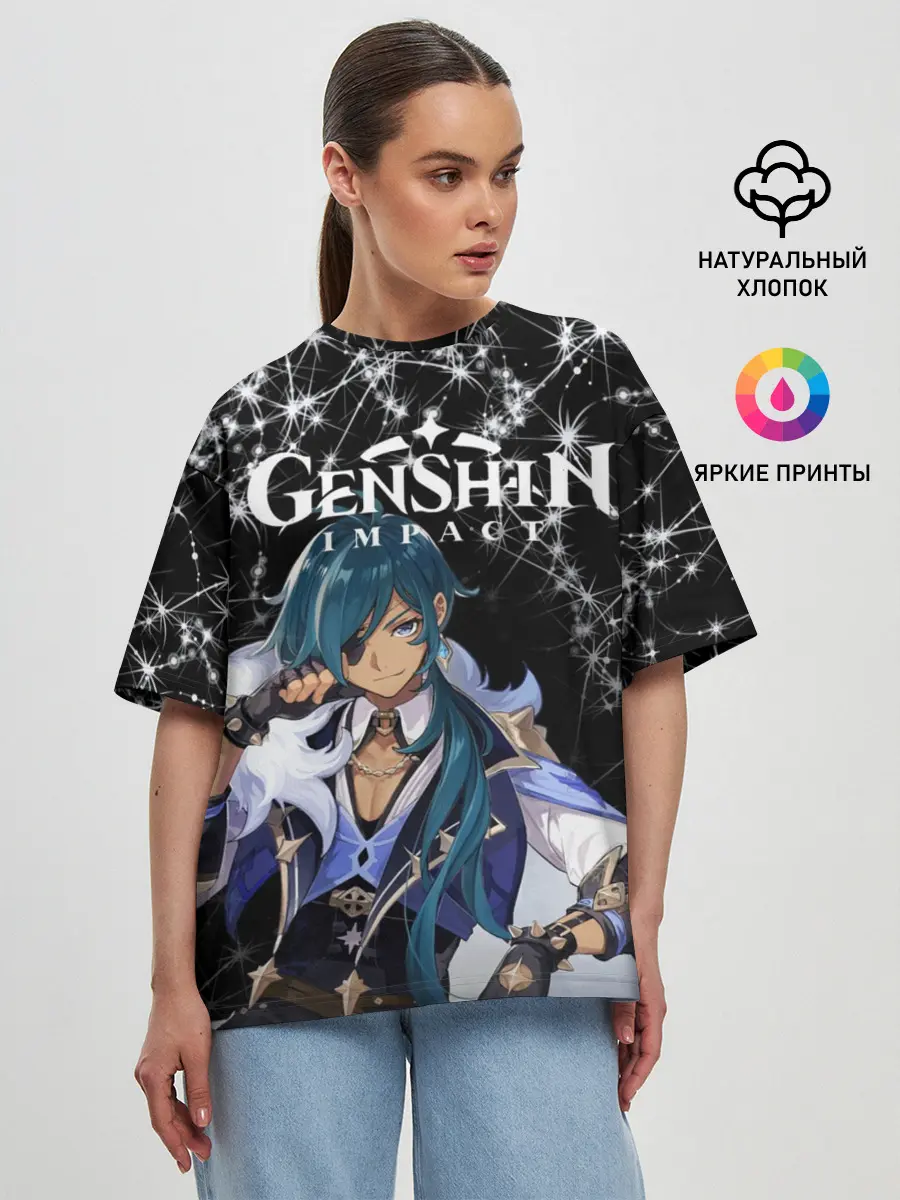 Женская футболка оверсайз / enshin Impact