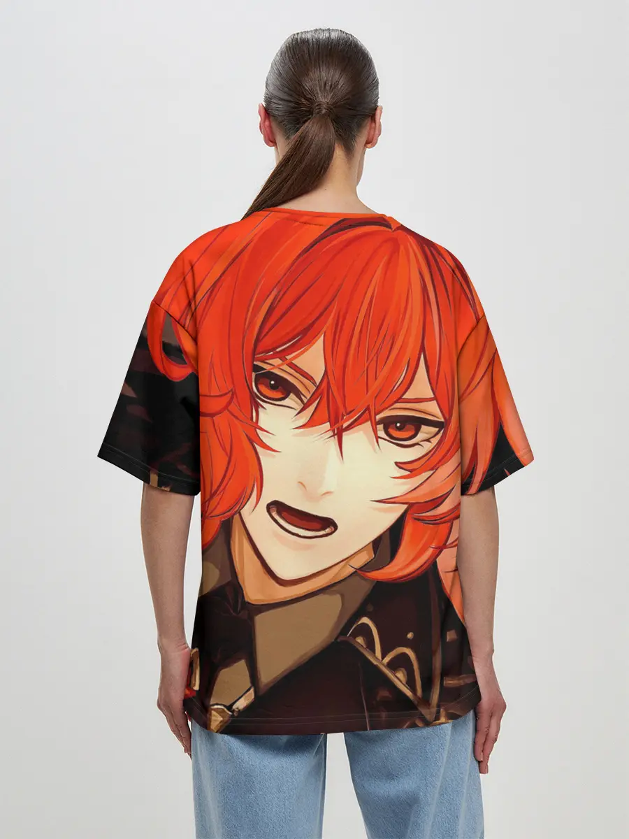 Женская футболка оверсайз / GENSHIN IMPACT DILUC