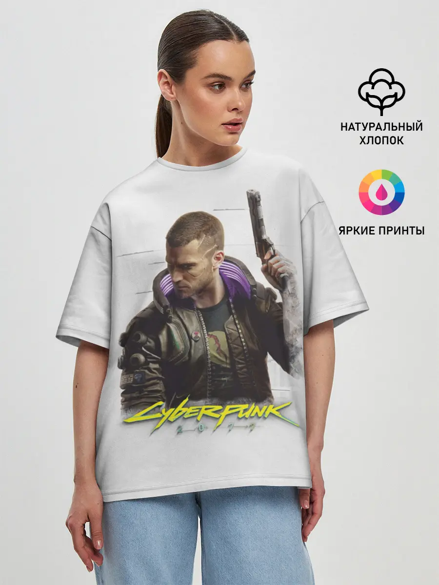 Женская футболка оверсайз / Киберпанк 2077