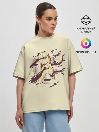 Женская футболка оверсайз / Маска Безликого раскололась