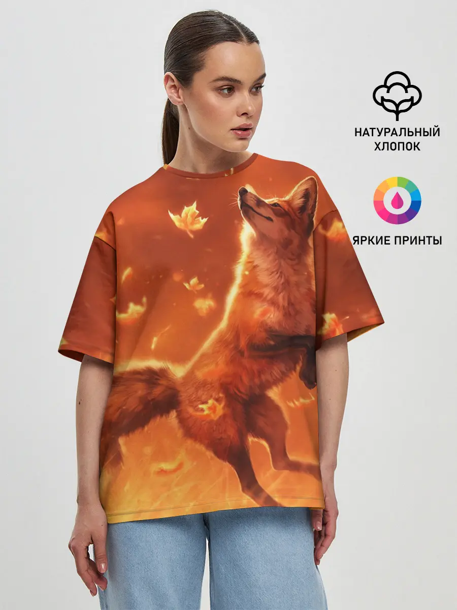 Женская футболка оверсайз / Лисенок
