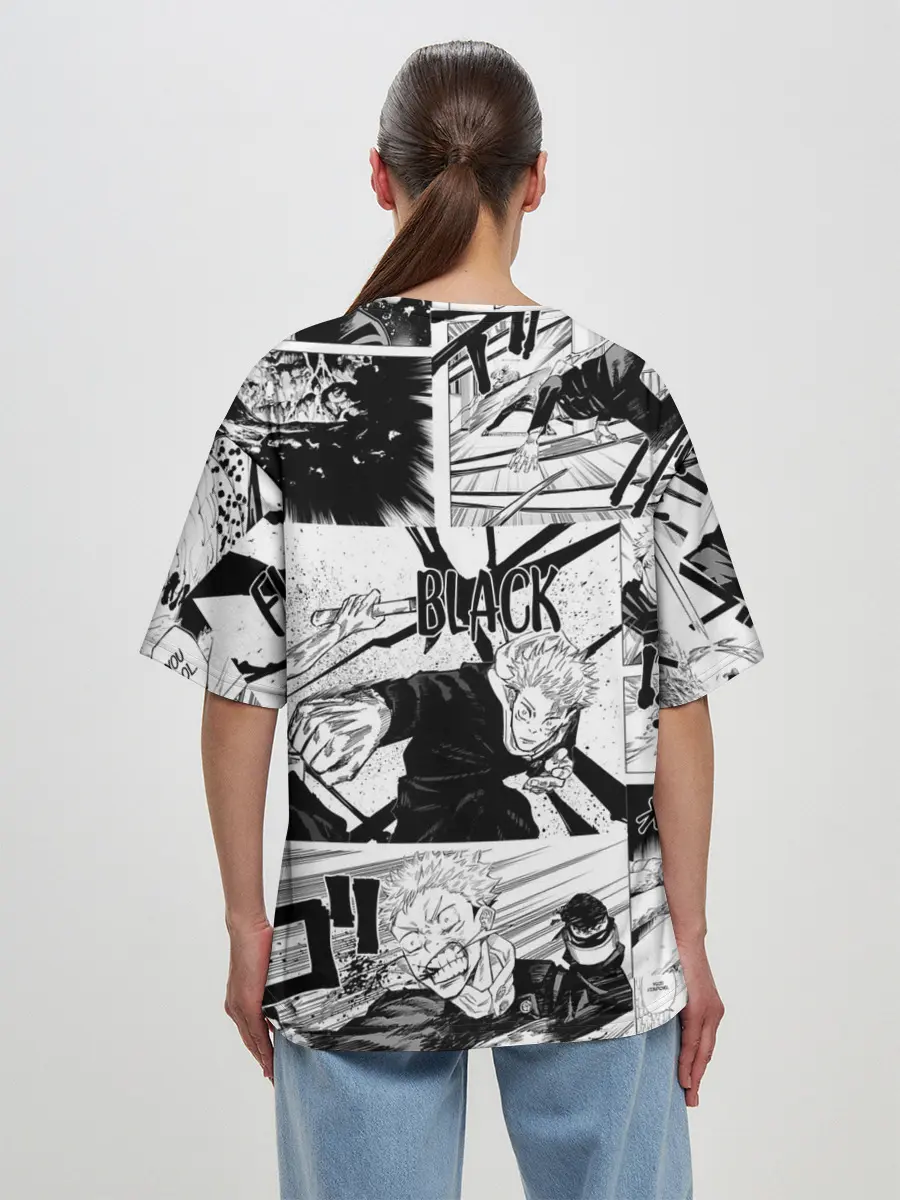 Женская футболка оверсайз / Магическая битва манга