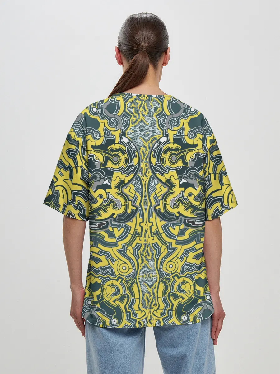 Женская футболка оверсайз / УЗОР , ФУТУРИЗМ,