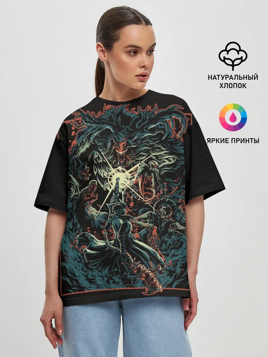 Женская футболка оверсайз / Bloodborne