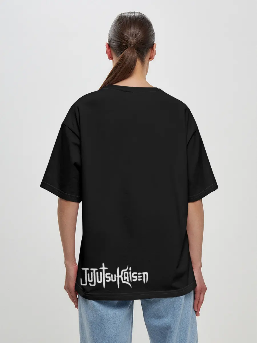 Женская футболка оверсайз / Магическая битва коллаж