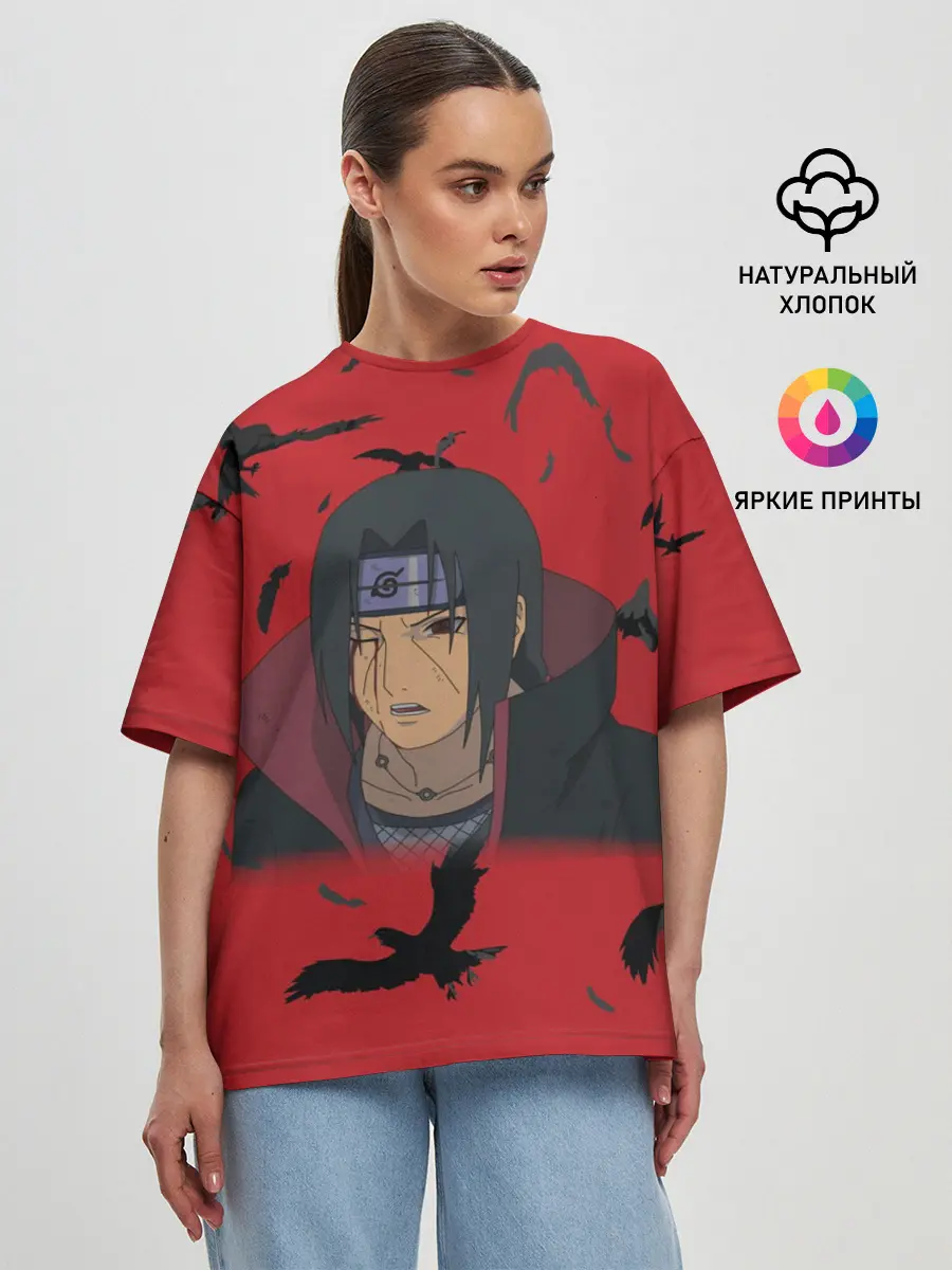 Женская футболка оверсайз / Uchiha | Hitachi