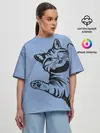 Женская футболка оверсайз / Улыбающийся кот