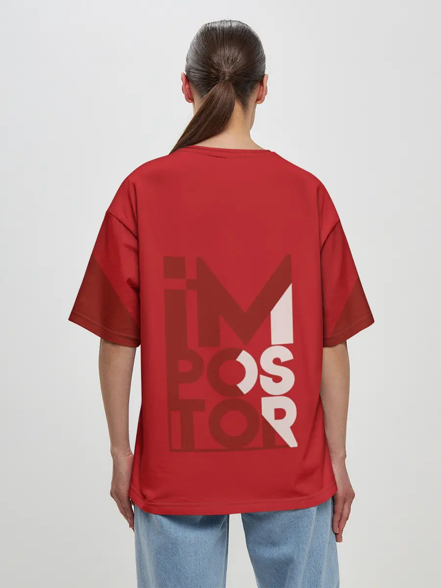 Женская футболка оверсайз / AMONG US | RED IMPOSTOR