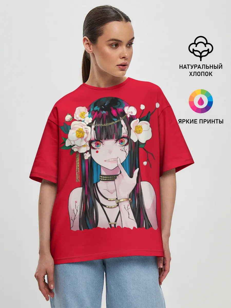 Женская футболка оверсайз / Тяночка