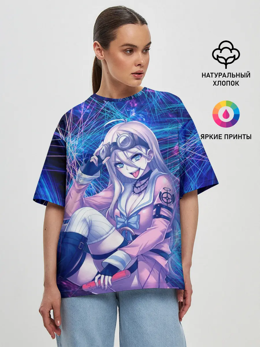 Женская футболка оверсайз / Danganronpa neon