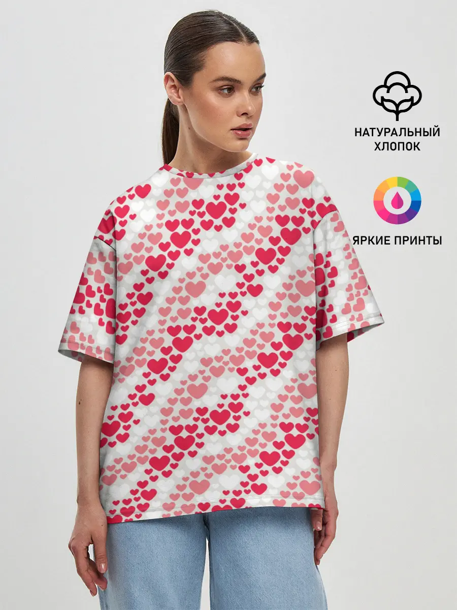 Женская футболка оверсайз / Волны Любви