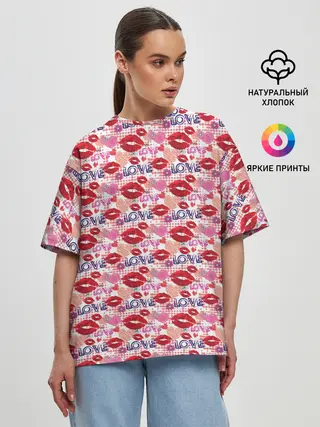 Женская футболка оверсайз / LOVE