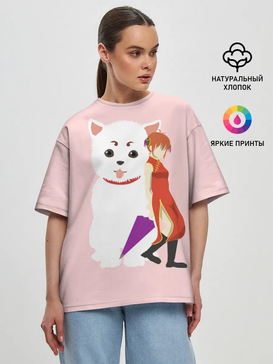 Женская футболка оверсайз / Кот Гинтама