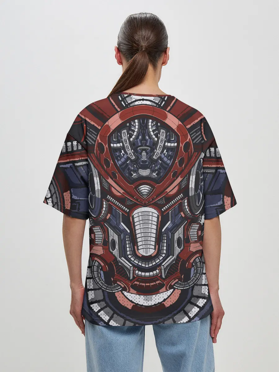 Женская футболка оверсайз / Механический робот