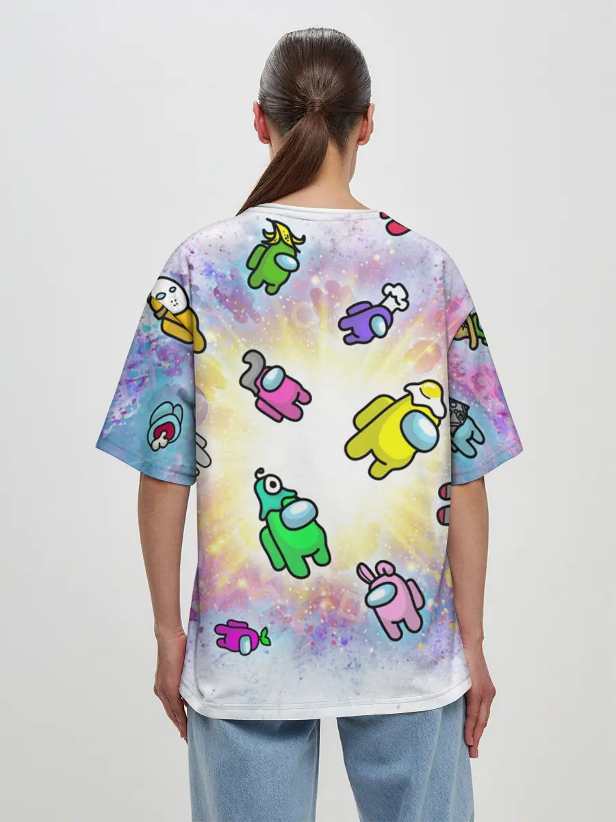 Женская футболка оверсайз / Among us space