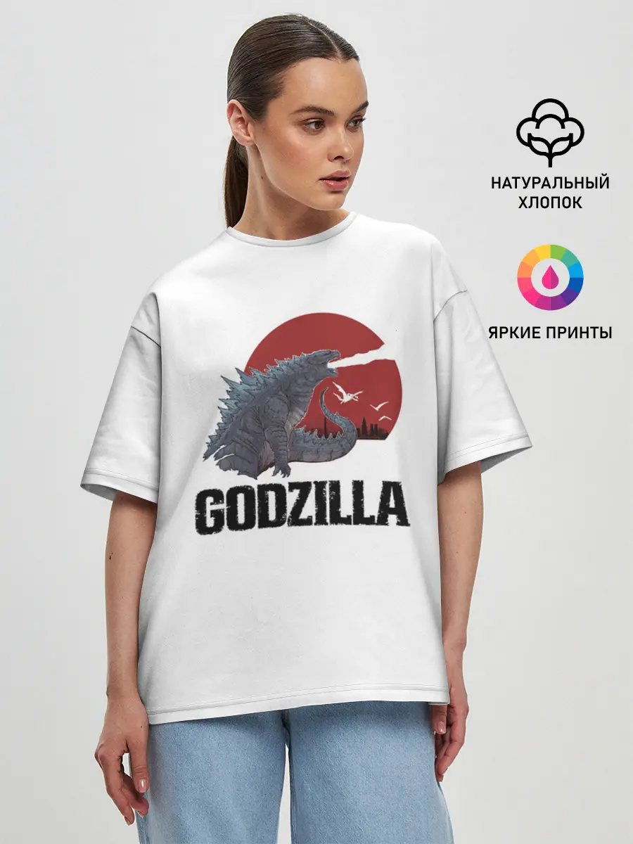 Женская футболка оверсайз / Годзилла