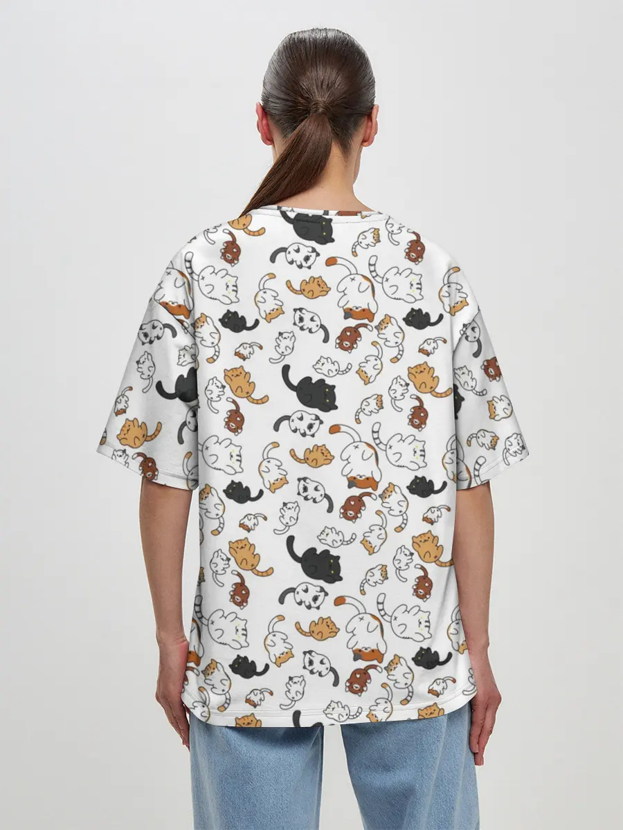 Женская футболка оверсайз / Коты