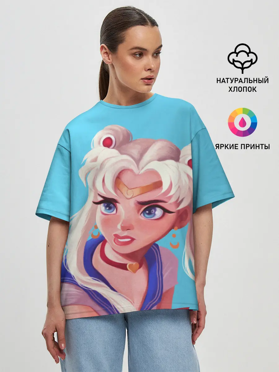 Женская футболка оверсайз / Sailor Moon | Сейлор Мун