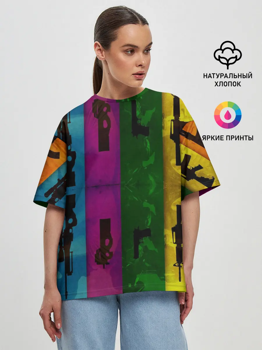 Женская футболка оверсайз / Кс го оружие