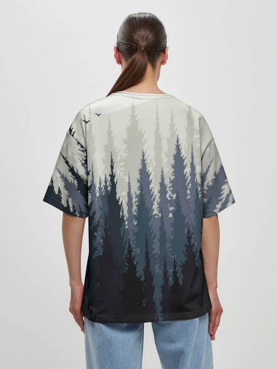 Женская футболка оверсайз / Лес