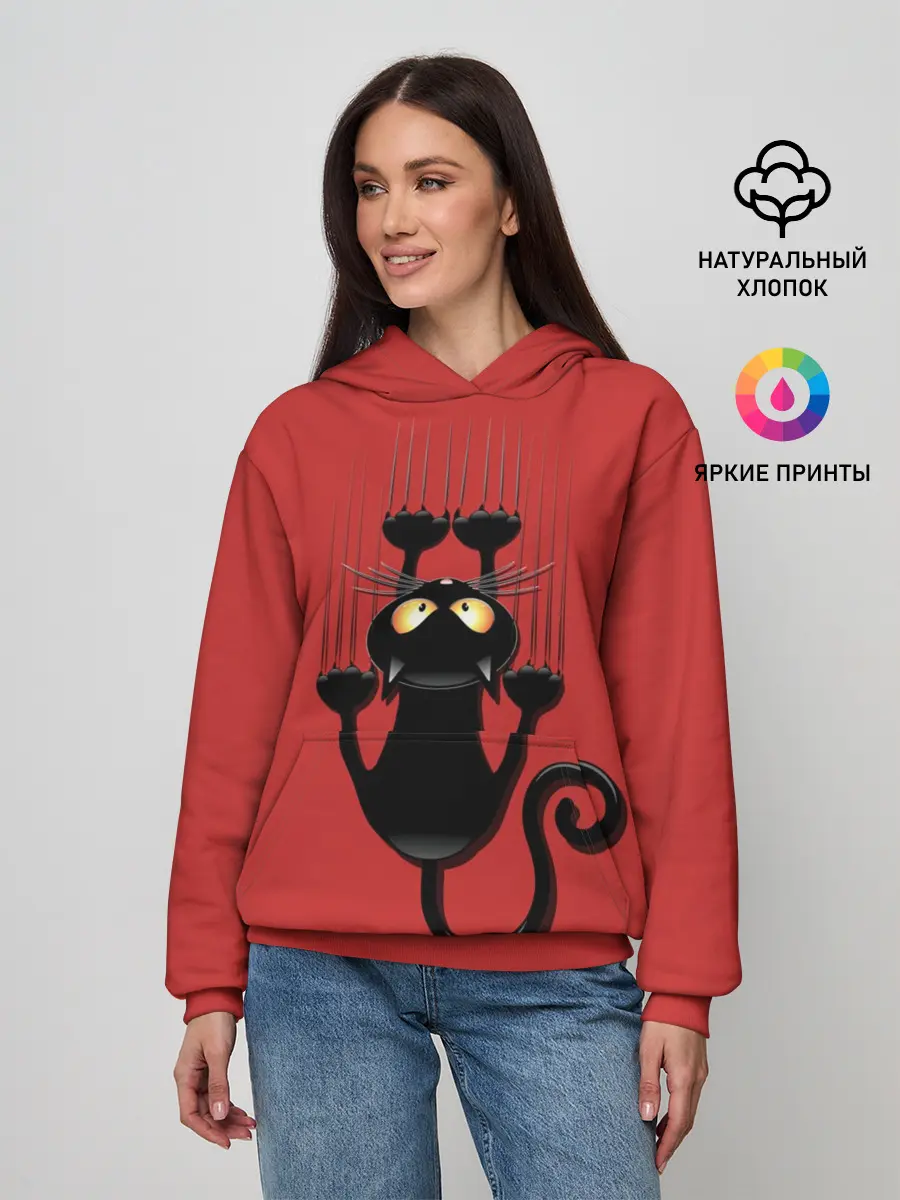 Женское худи / Черный Кот