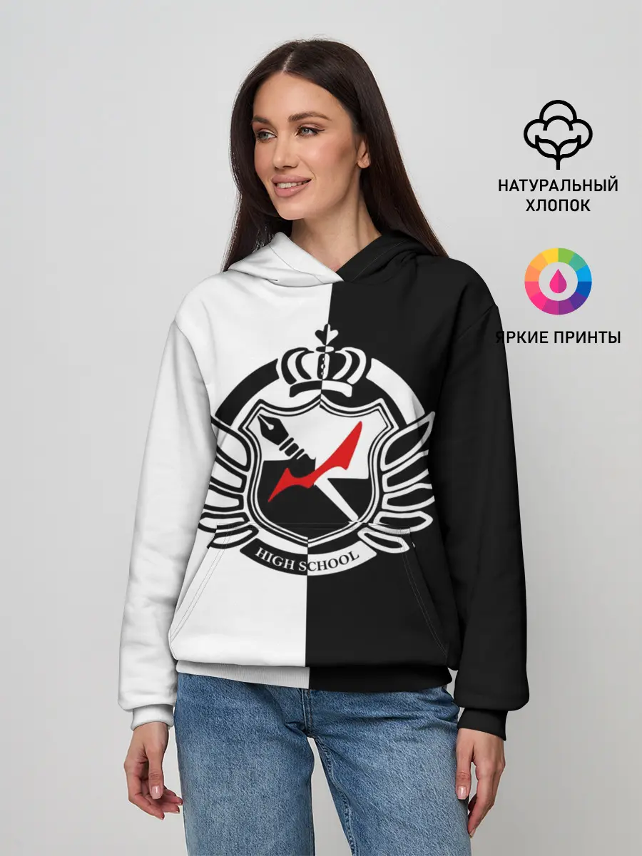 Женское худи / MONOKUMA SCHOOL с фоном