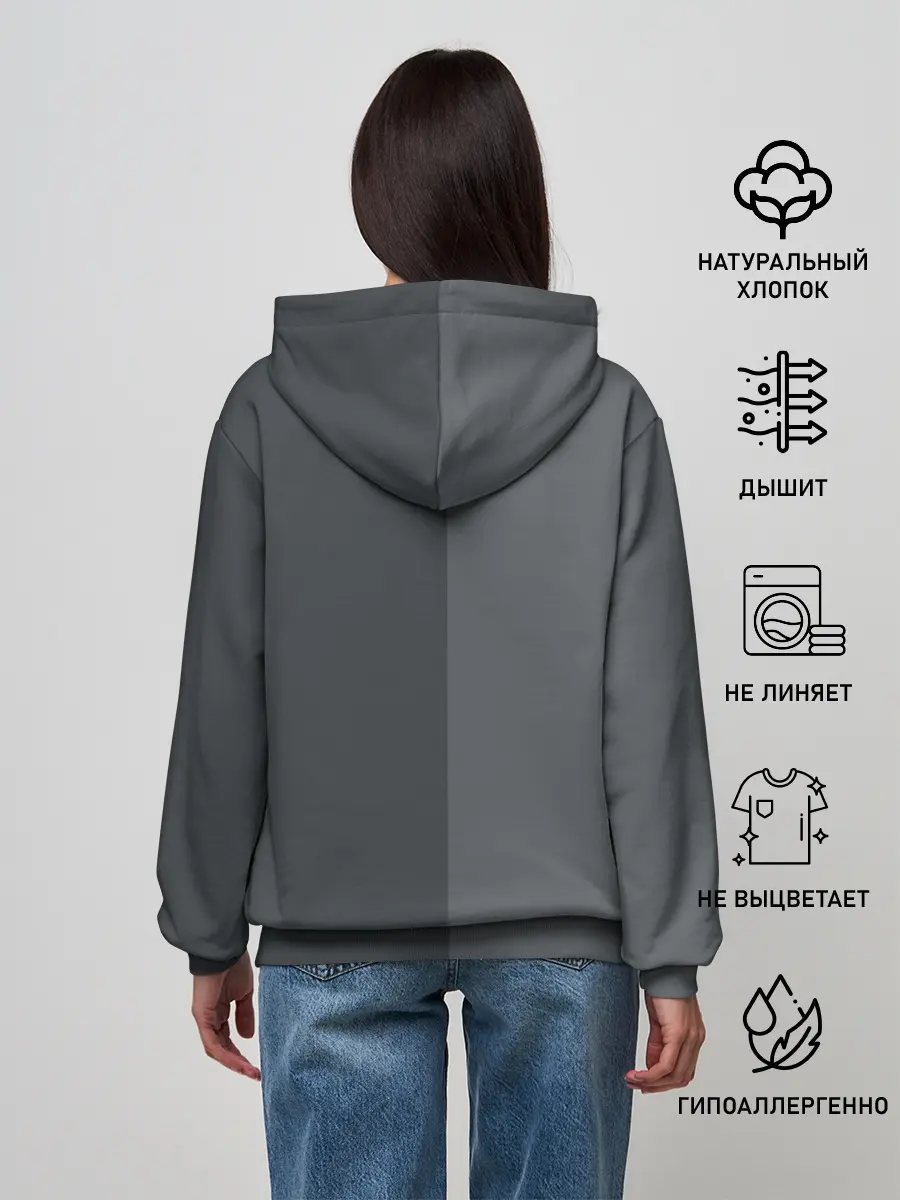 Женское худи / KUROKUMA на сером