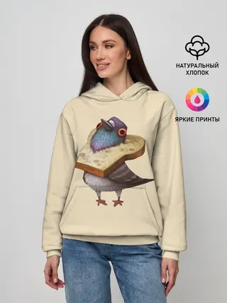 Женское худи / Голубь и Хлебушек