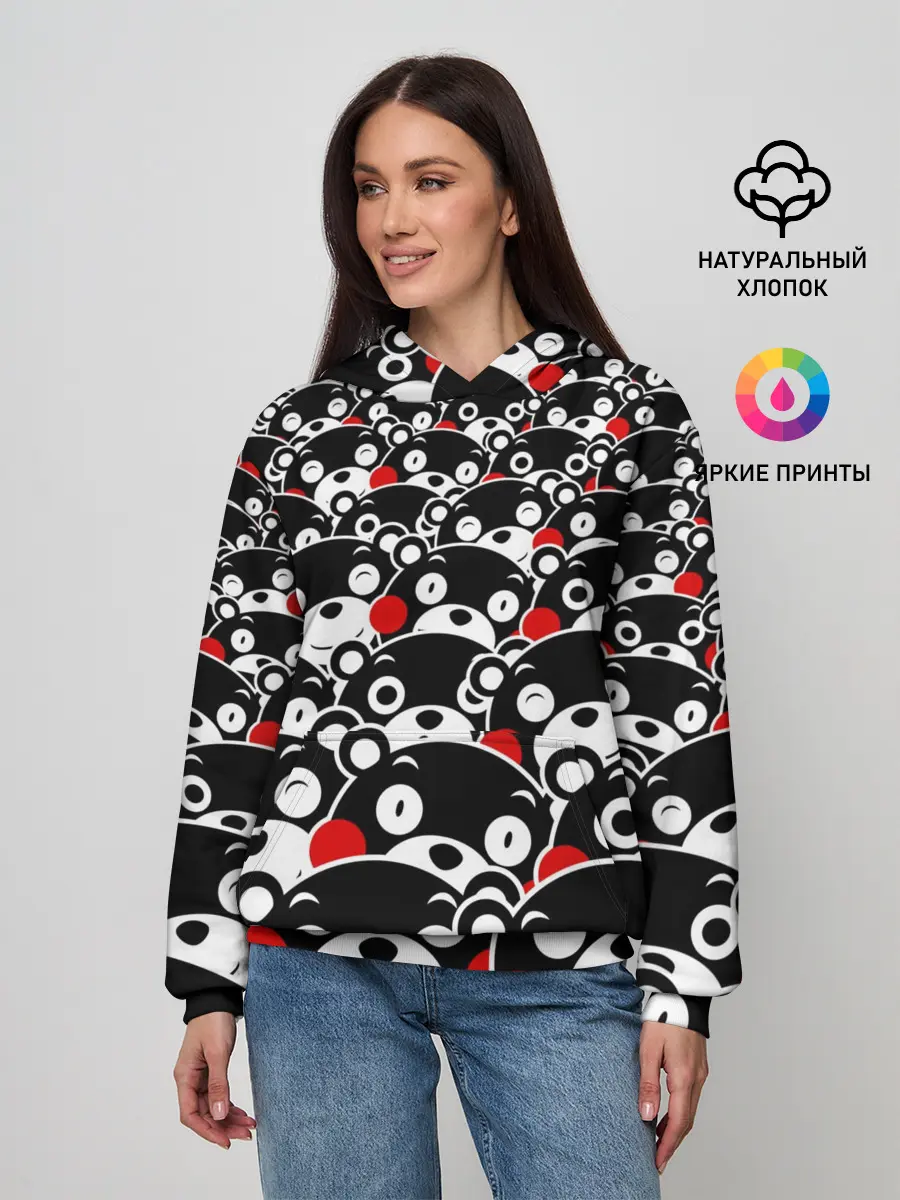 Женское худи / Узор кумамонов