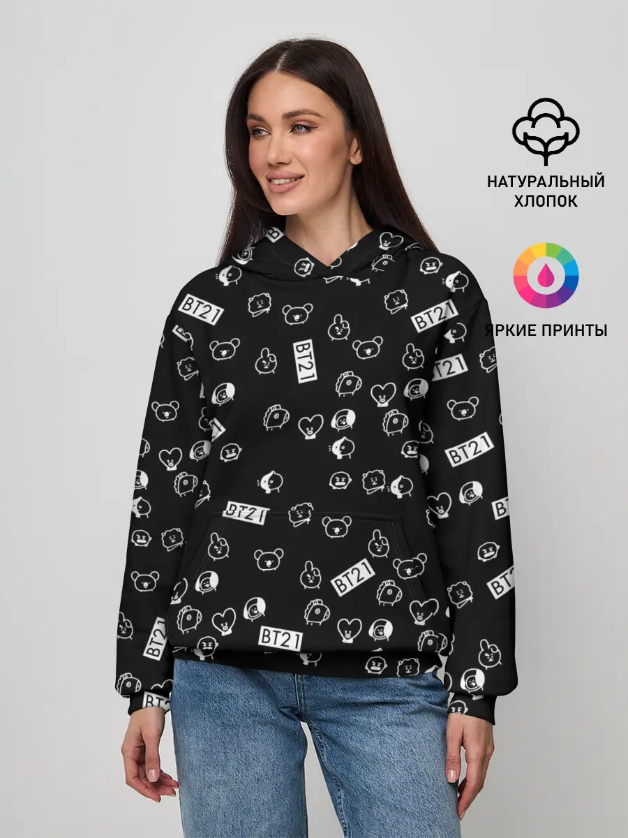 Женское худи / BTS BT21 STICKERS