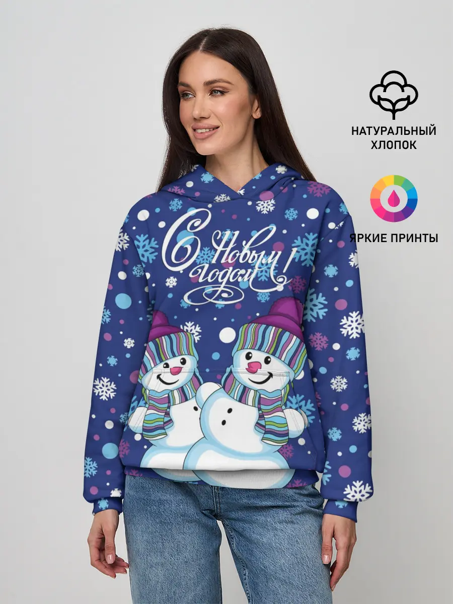 Женское худи / Снеговики