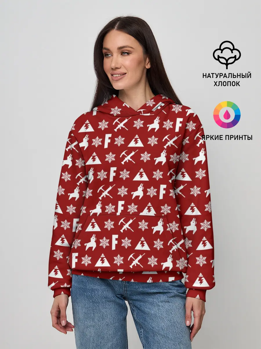 Женское худи / FORTNITE НОВОГОДНИЙ