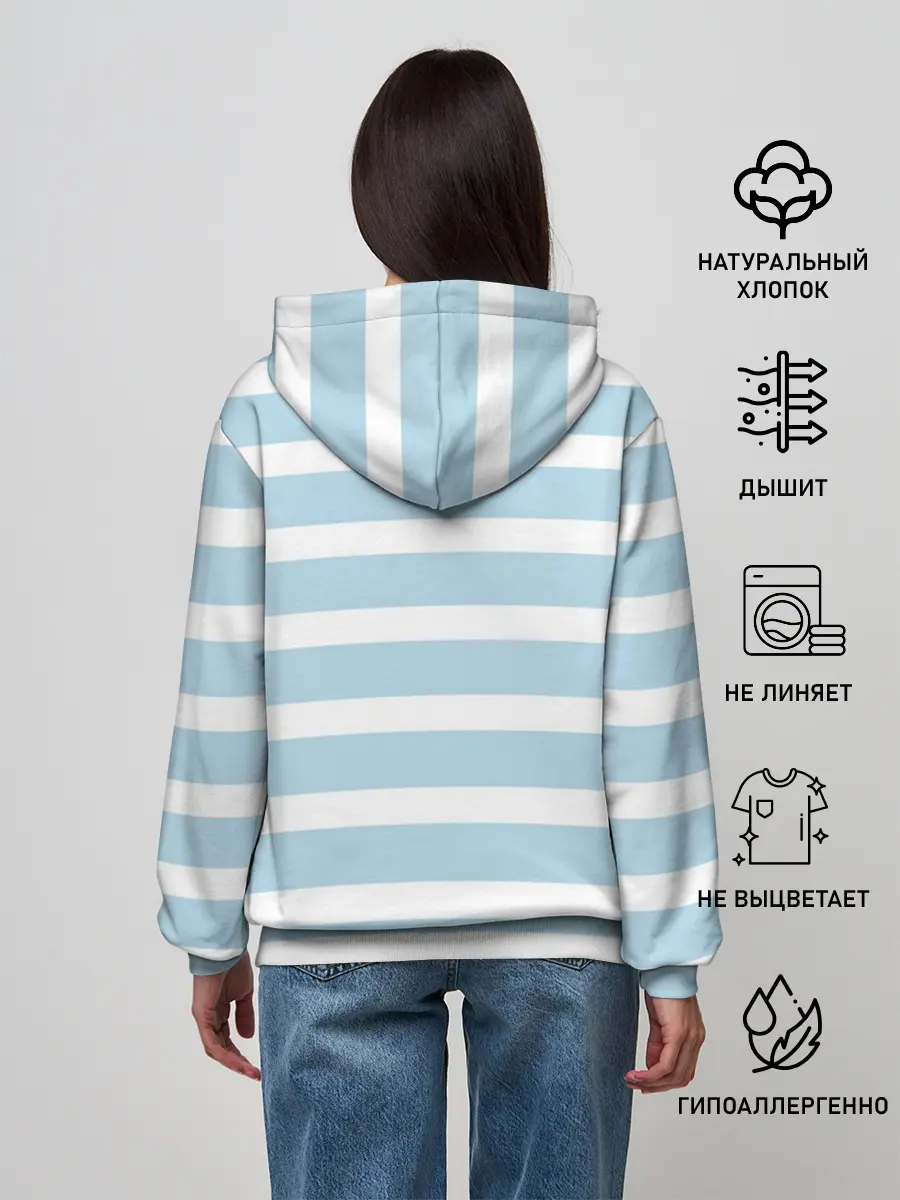 Женское худи / Кот на полосочках