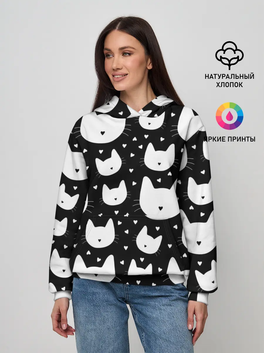 Женское худи / Love Cats Pattern