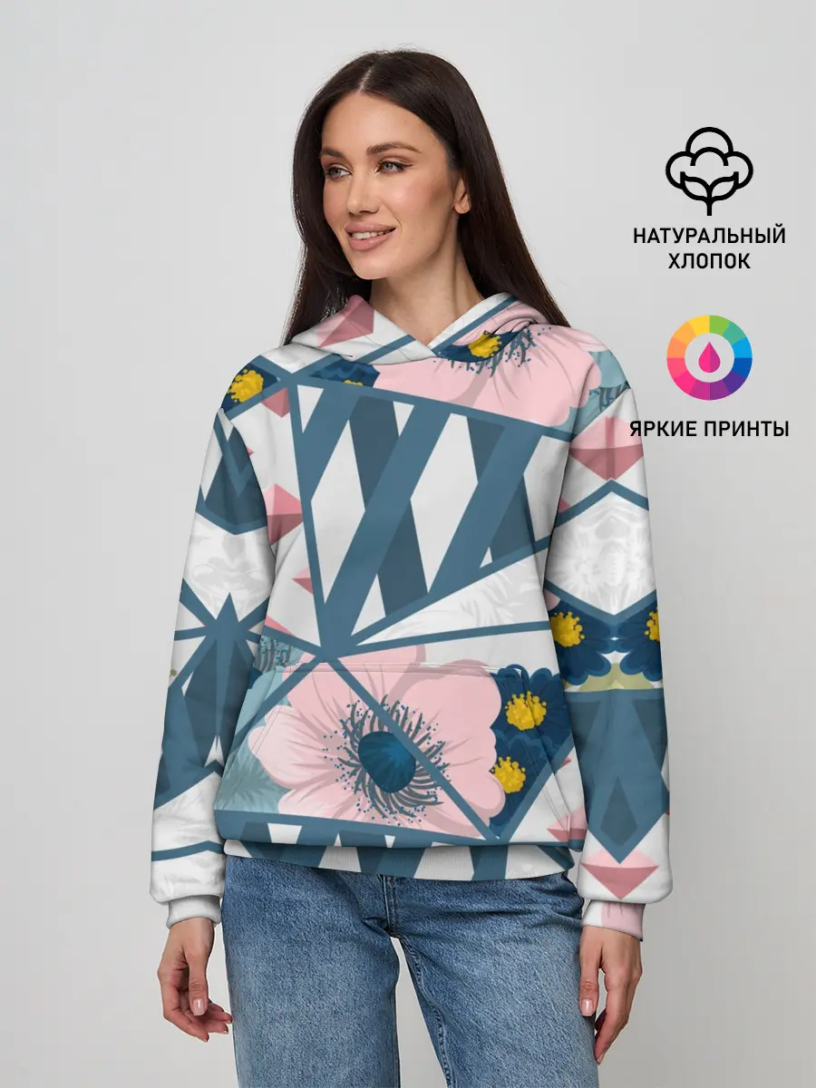 Женское худи / Геометрия цветов