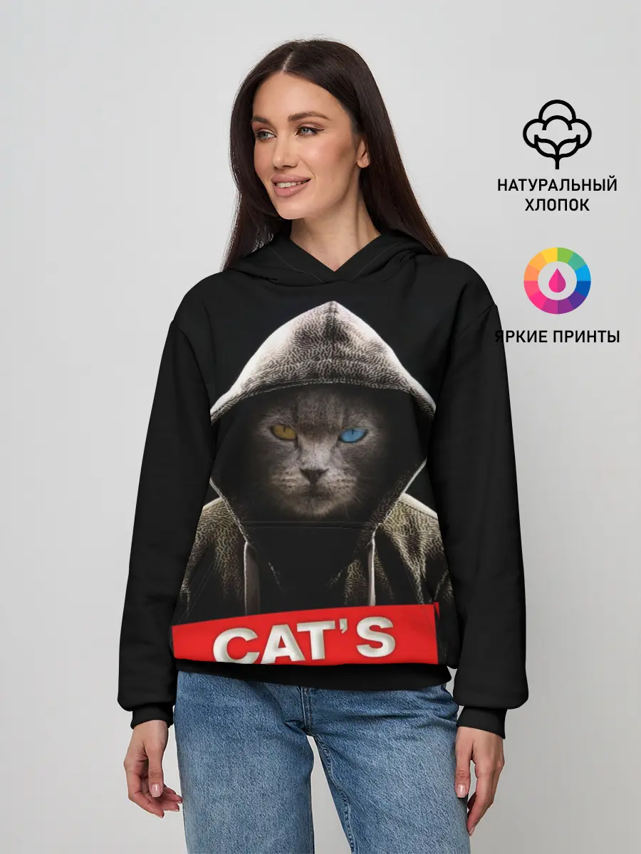 Женское худи / Кот