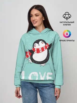 Женское худи / Пингвин LOVE