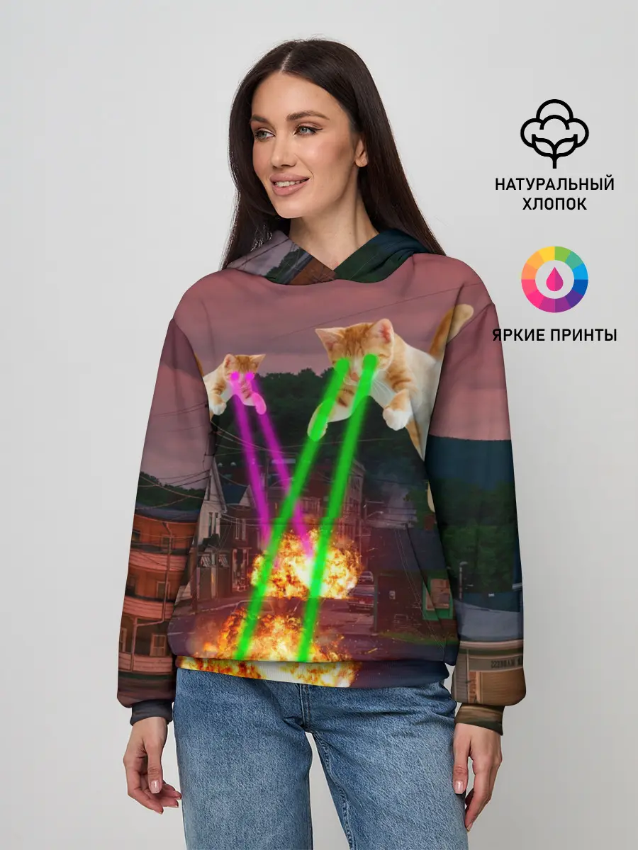Женское худи / Кошачья Атака!