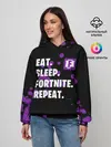 Женское худи / Eat Sleep Fortnite Repeat