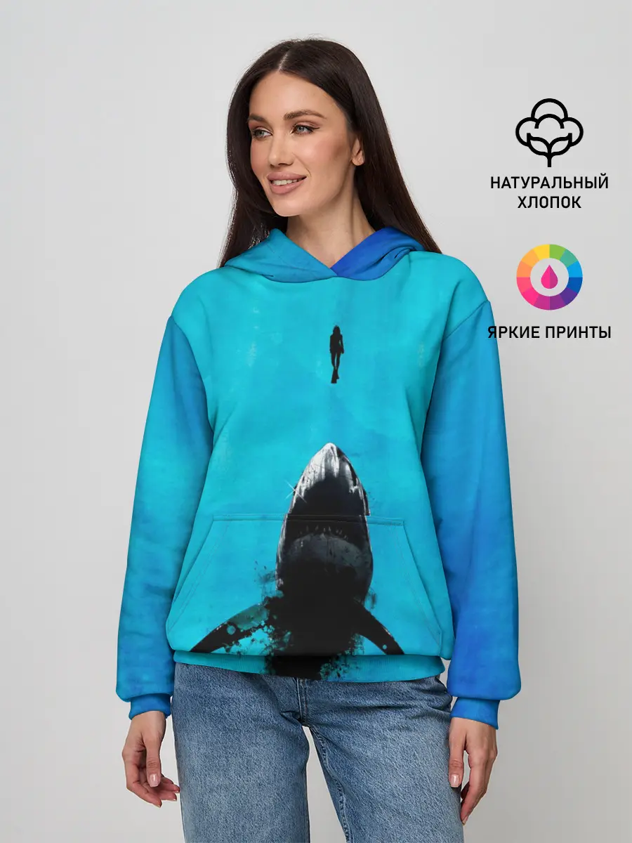 Женское худи / Акула на охоте