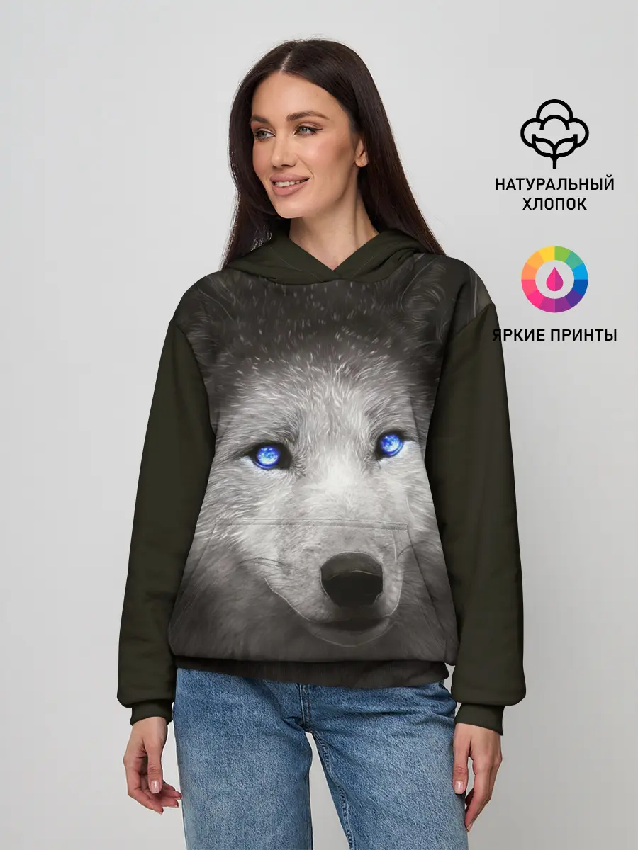 Женское худи / Голубоглазый волк