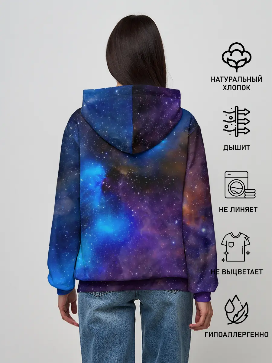 Женское худи / Мопс Космонавт