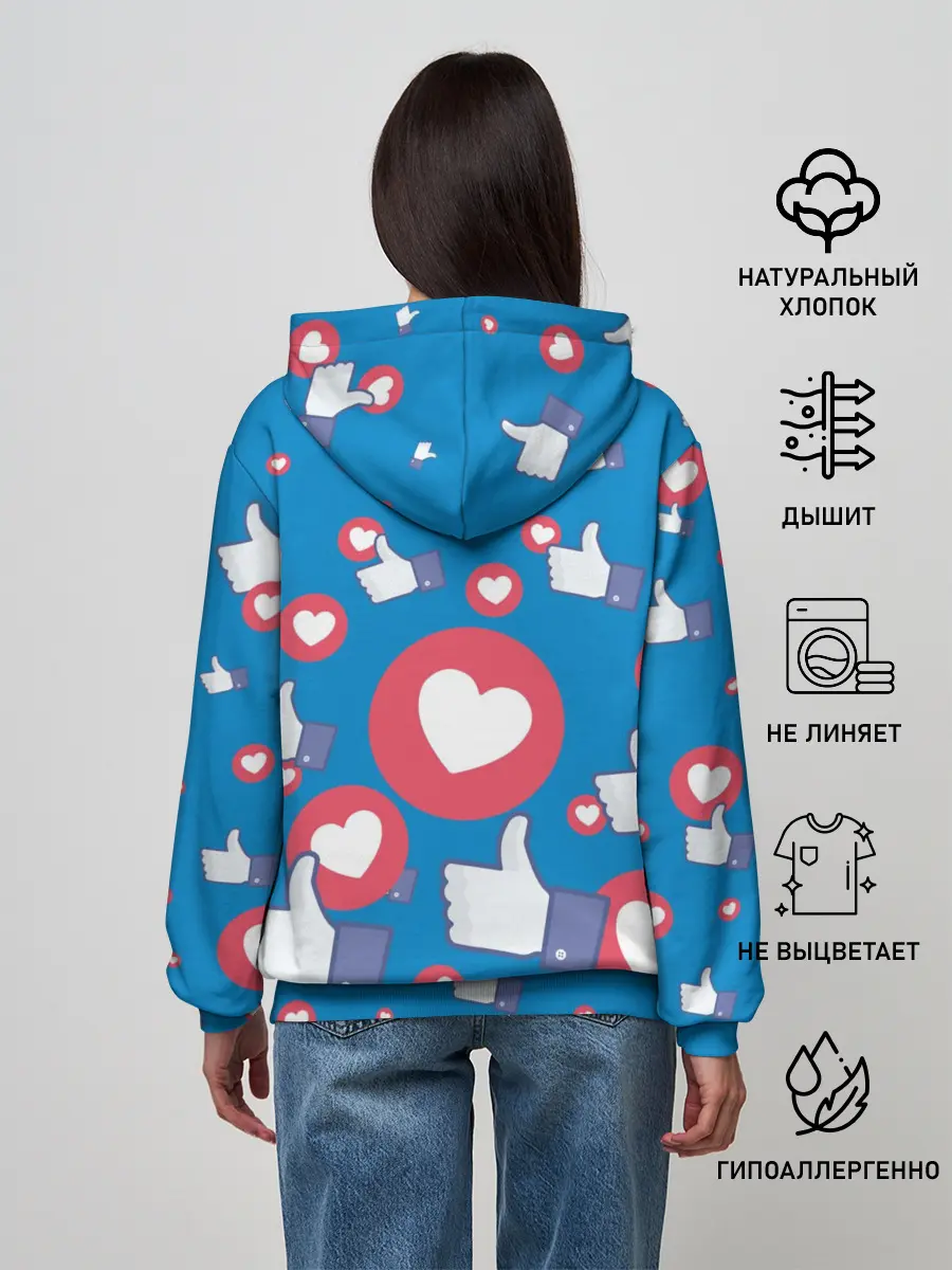 Женское худи / Лайки и сердечки