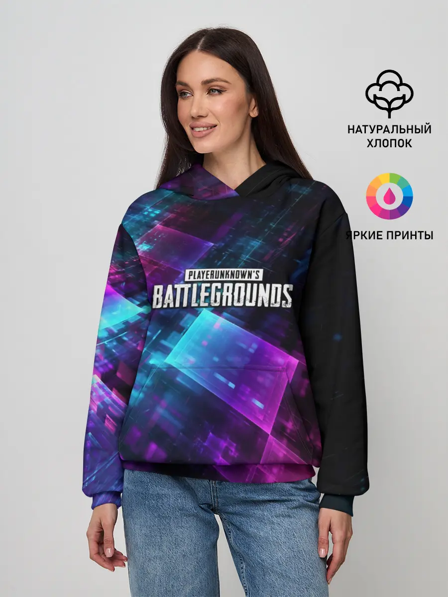 Женское худи / Pubg neon style 2019