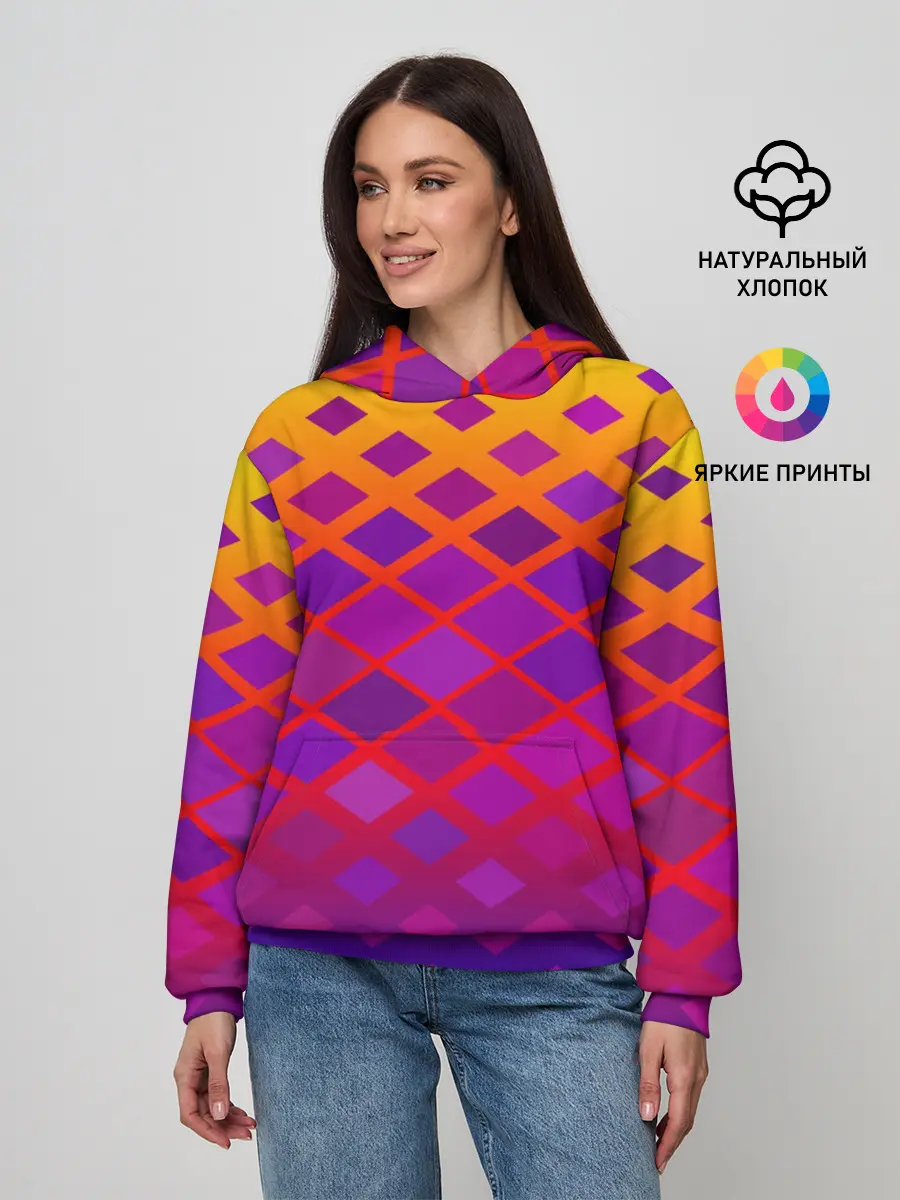 Женское худи / Красочная Геометрия