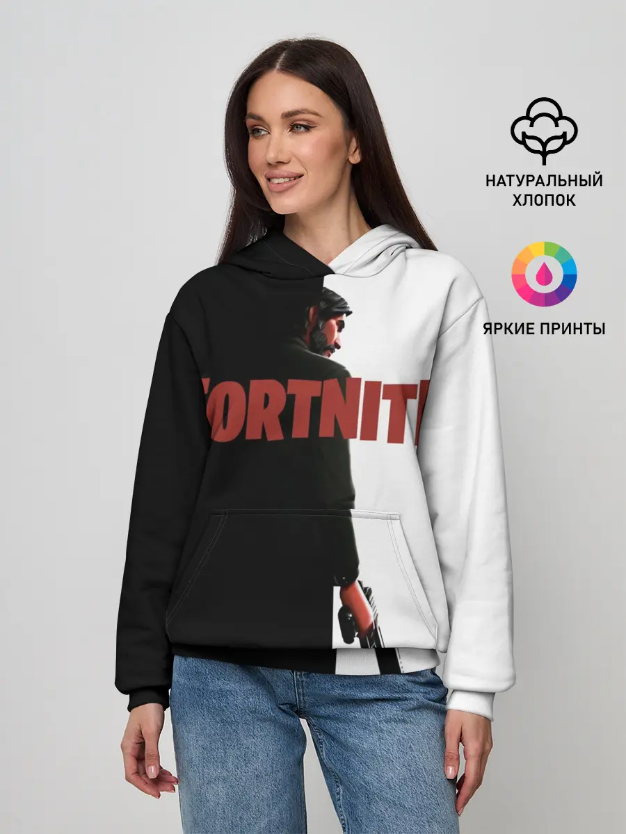 Женское худи / The Reaper Half Black Fortnite
