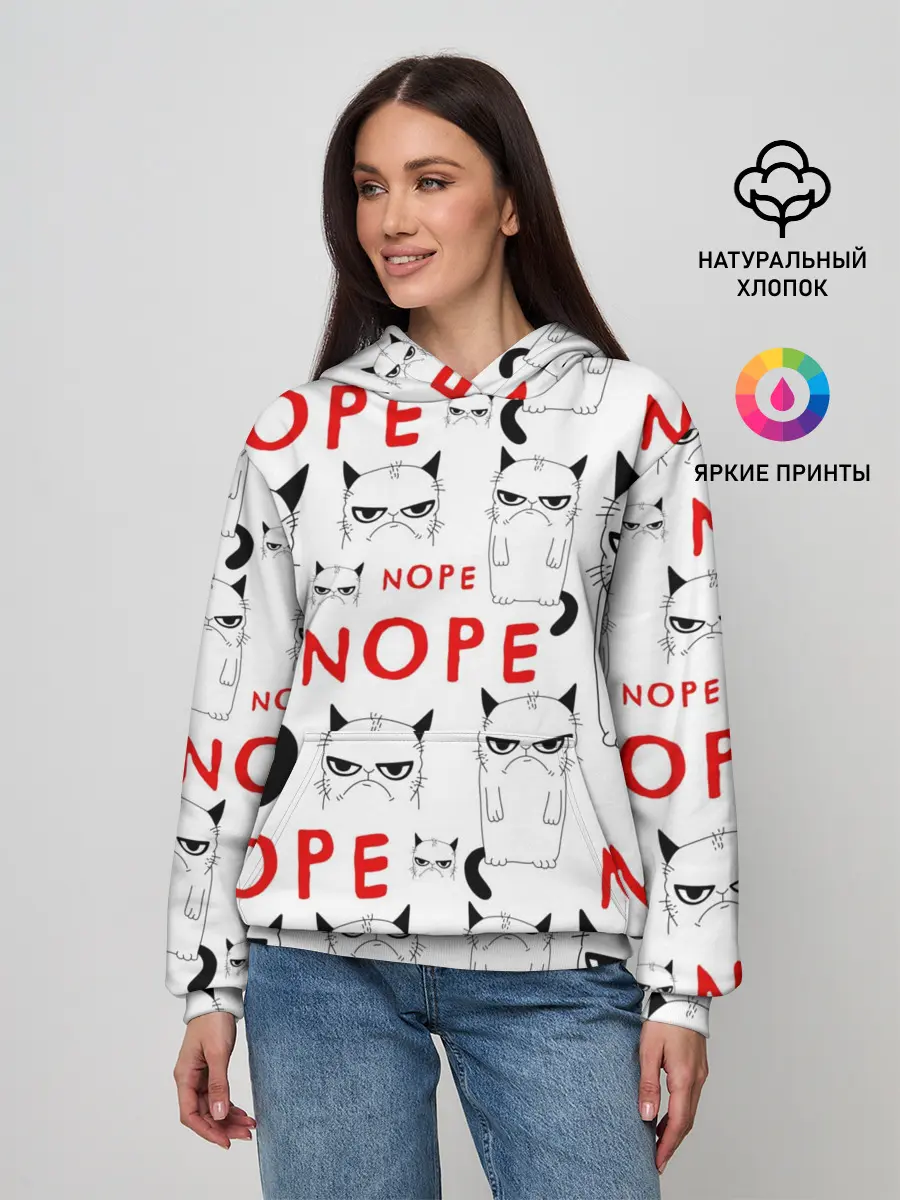 Женское худи / Grumpy Cat. Nope!