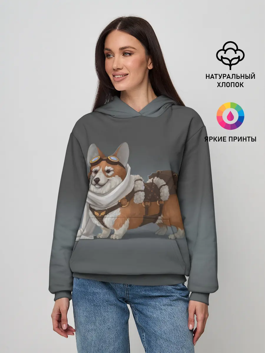 Женское худи / КОРГИ ПИЛОТ