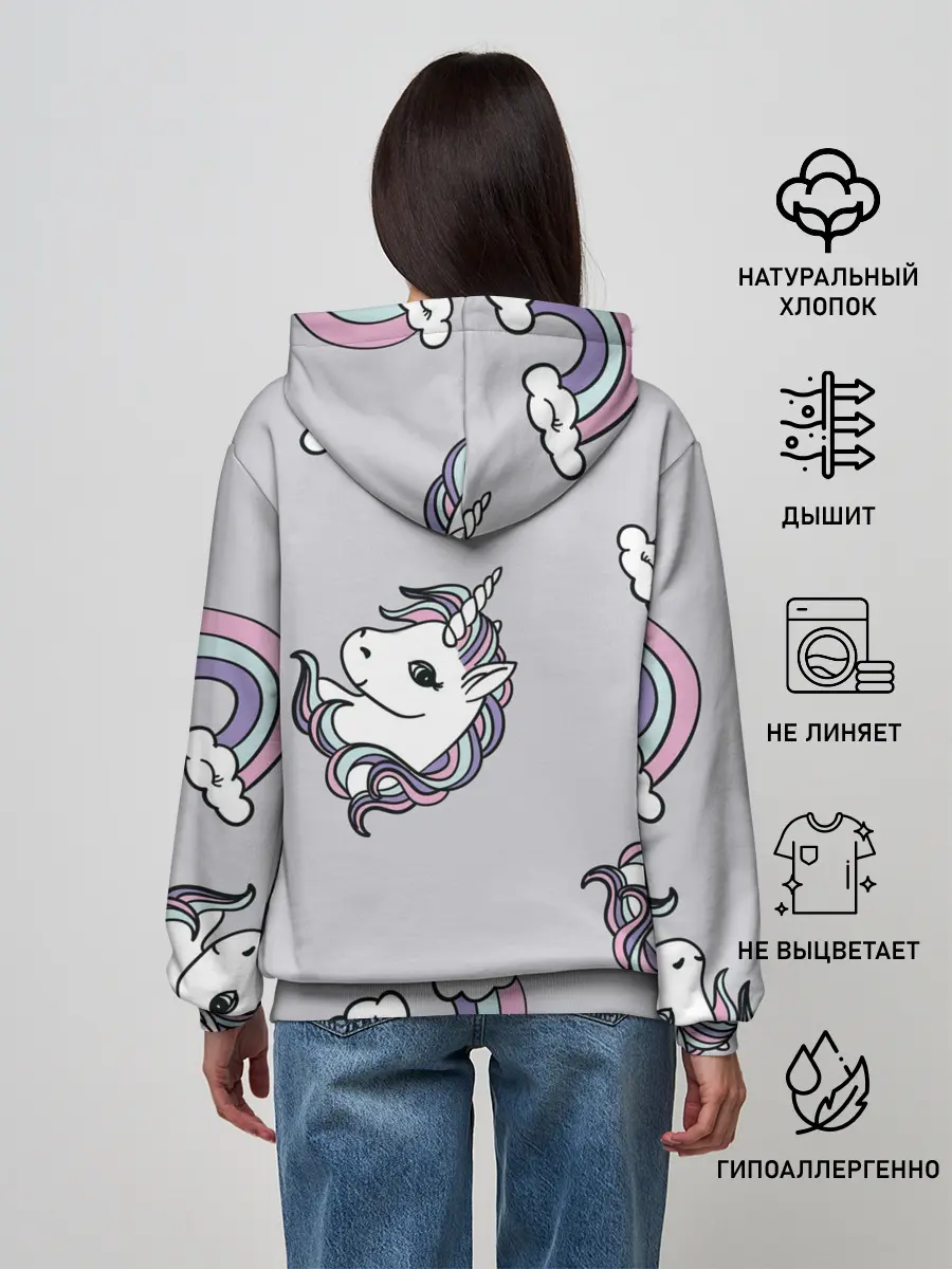 Женское худи / Радужный единорог
