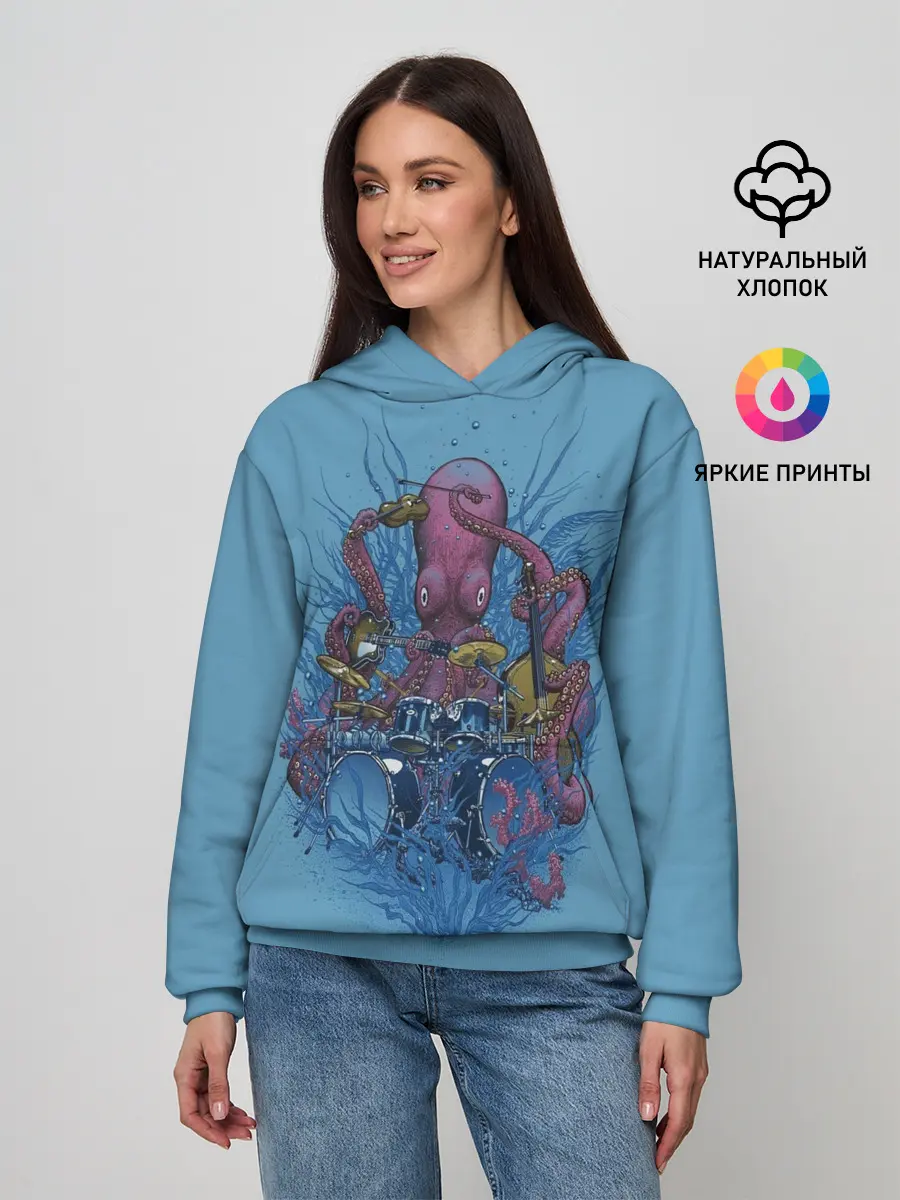 Женское худи / Осьминог барабанщик